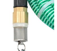 vidaXL Tubo di aspirazione con raccordi in ottone Verde 1,1" 25 m PVC