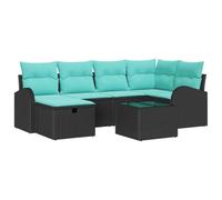 vidaXL Tuin Sofa Set 7 st Zwart poly rattan