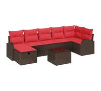 vidaXL Set di divani da giardino da 8 pezzi, marrone in rattan sintetico, set di divani da giardino moderno, design modulare, resistente rattan, ideale per rilassarsi all'aria aperta