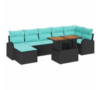 vidaXL Set Divano da Giardino 8 pz Nero Poly Rattan