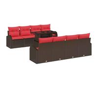vidaXL Tuin Sofa Set 9 st Bruin Poly Rattan