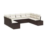 vidaXL Tuin Sofa Set 9 st Bruin poly rattan