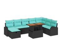 vidaXL Set Divano da Giardino 9 pz Nero polyrattan