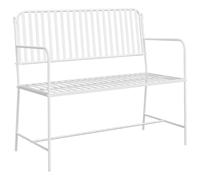 vidaXL Panchina da Giardino Bianco Puro 103,5 x 51,5 x 90 cm Acciaio, Giardino e terrazza, mobili da Esterno Moderni, panchina stilosa a 2 posti, posti a Sedere minimalisti per Patio