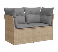 vidaXL Divano da Giardino con Cuscini a 2 Posti Beige in Polyrattan