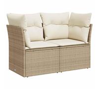 vidaXL Divano da Giardino con Cuscini a 2 Posti Beige in Polyrattan
