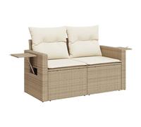 vidaXL Divano da giardino 2 posti in polyrattan con cuscini beige