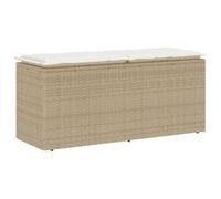 vidaXL Panca da Giardino con Cuscino Beige 110x40x44 cm in Polyrattan, Panca da Esterno, Panca da Parco, divanetto da Giardino, Panca da Giardino