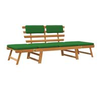 vidaXL Panca da giardino 2-in-1 con cuscini 190 cm legno massello d'acacia