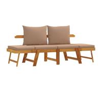 vidaXL Panca da giardino 2-in-1 con cuscini in legno di acacia