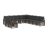 vidaXL Set di divani da giardino, 11 pezzi, grigio rattan sintetico, divano da giardino, modulare, design moderno, resistente alle intemperie, gambe regolabili, sedute divertenti