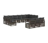 vidaXL Set di divani da giardino, 13 pezzi, grigio rattan sintetico, divano da giardino modulare, resistente alle intemperie, con sedili regolabili, estate all'aperto
