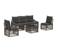 vidaXL Set divano da giardino 6 pezzi grigio polyrattan, divano modulare moderno, mobili da giardino resistente, mobili da esterno in rattan, sedia confortevole