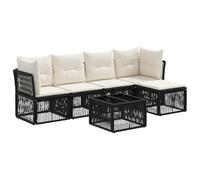 vidaXL Set di divani da giardino, 6 pezzi, in rattan sintetico, moderno, resistente alle intemperie, design modulare, relax all'aria aperta, set regolabile per stile e comfort