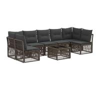 vidaXL Set di divani da giardino, 8 pezzi, grigio rattan sintetico, set di divani da giardino, stile modulare, mobili resistenti alle intemperie, comfort per rilassarsi all'aria aperta