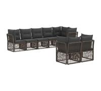 vidaXL Set di divani da giardino da 8 pezzi, grigio rattan sintetico, divano da giardino moderno, resistente alle intemperie, design modulare, mobili per rilassarsi all'aperto