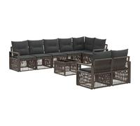 vidaXL Set di divani da giardino, 9 pezzi, grigio polyrattan, divano da giardino modulare, resistente alle intemperie, per rilassarsi all'aperto, stile moderno, in rattan