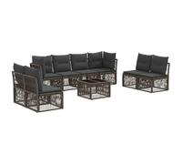 vidaXL Set di divani da giardino 9 pezzi, grigio polyrattan, divano moderno da esterno, mobili resistenti alle intemperie, design modulare, poltrona in rattan, ideale per rilassarsi