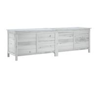 vidaXL Contenitore da Giardino Bianco 198,5x50x56,5 cm Massello Abete