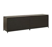 vidaXL Baule da Giardino Robusto Elegante Leggero Box Portaoggetti Contenitore Cassapanca in Polyrattan Telaio in Acciaio 200x50x60 cm Marrone