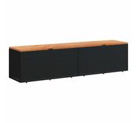 vidaXL Contenitore Giardino Nero 220x50x54cm Polyrattan e Legno Acacia