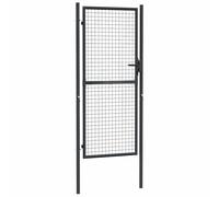 vidaXL Cancello per giardino in acciaio zincato 100x250 cm Grigio
