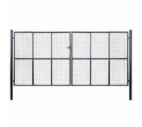 vidaXL Cancello per Giardino Acciaio Zincato Grigio 400x200cm Porta Recinzione