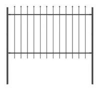 vidaXL Pannello di Recinzione Metallico Grigio Moderno da 1,7 m x 1,2 m Durevole e Robusto Design per Giardini Spazi Esterni Resistente alla Ruggine Facile Assemblaggio Privacy e Sicurezza