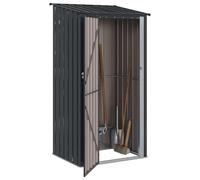 vidaXL Casette da giardino Antracite 103 x 86 x 200 cm Metallo, Casetta da giardino e terrazza, resistente agli agenti atmosferici, spazio ampio per attrezzi e altro