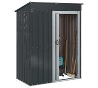 vidaXL Casette da giardino Antracite 137 x 81 x 180 cm Metallo, Giardino e terrazzo, capanno metallico rettangolare, ripostiglio resistente per attrezzi e organizzazione
