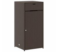 vidaXL Armadietto portaoggetti giardino Polyrattan Marrone 55x55x111 cm