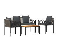 Set Mobili da Esterno 4 pz Grigio e Grigio Scuro polyrattan