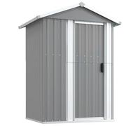 vidaXL Capanno da Giardino Grigio 126x97,5x177 cm Acciaio Zincato