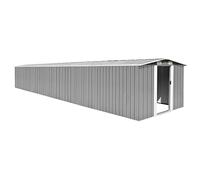 vidaXL Capanno da Giardino Grigio 257x779x181 cm in Acciaio Zincato