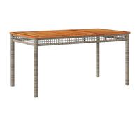 vidaXL Tavolo da Giardino Grigio 140x80x75cm Polyrattan e Legno Acacia