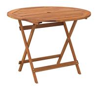 vidaXL Tavolo da giardino pieghevole Ø 90x75 cm Legno massello Acacia