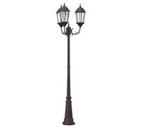 vidaXL Luce da Giardino Bronzo 61 x 53 x 235 cm Alluminio e Vetro, Lampioni in Alluminio per Giardini e terrazzi, luci robuste per vialetti, Decorazioni Outdoor