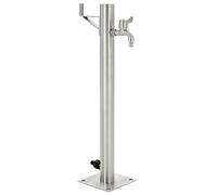 vidaXL Fontanella a Colonna in Acciaio Inox Rotonda 65 cm Irrigazione Giardino