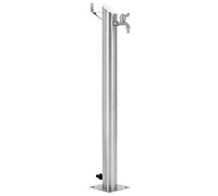 vidaXL Fontanella a Colonna in Acciaio Inox Rotonda 95 cm Irrigazione Giardino