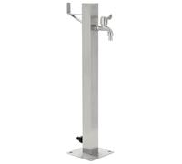 vidaXL Fontanella a Colonna Acciaio Inox 65 cm Quadrata Irrigazione Giardino