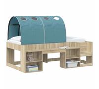 vidaXL Tunnel letto 2 pezzi azzurro 211 x 67,5 x 2 cm poliestere, camera da letto moderna, design rettangolare, tunnel letto king size, stile minimalista, tessuti comodi, funzionalità e comfort