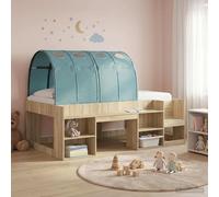 vidaXL Tunnel letto 2 pezzi azzurro 211 x 67,5 x 2 cm poliestere, camera da letto moderna, design rettangolare, tunnel letto king size, stile minimalista, tessuti comodi, funzionalità e comfort