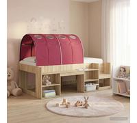 vidaXL Tunnel per Letto 2 pz Rosso Poliestere