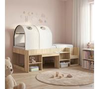 vidaXL Tunnel per letto a soppalco per bambini 2 pz Bianco Poliestere