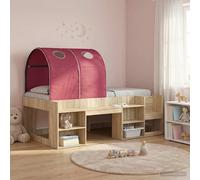 vidaXL Tunnel per letto a soppalco per bambini 2 pz Rosso Poliestere