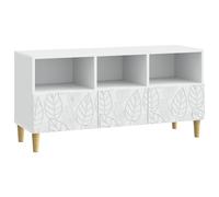 vidaXL Mobile TV 102 x 34,5 x 50 cm Bianco Legno ingegnerizzato, Mobile TV vintage elegante, centro intrattenimento spazioso, supporto multimediale rettangolare, soluzione salvaspazio