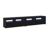vidaXL Mobile TV Rovere Nero 2 pezzi 210 cm LED RGB Legno ingegnerizzato