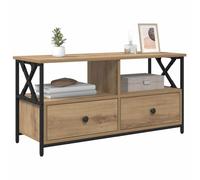 vidaXL Mobile TV con cassetto Rovere Artigianale 90 x 33 x 45 cm, Mobile TV Rustico per Soggiorno, Resistente, con Ampio Spazio, cassetti, ripiano per Media, armadietto
