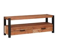 vidaXL Mobile TV Marrone 110 x 30 x 40 cm Legno massello di Acacia, Mobile espositivo Rettangolare, Elegante scaffale per riporre, Organizer per Soggiorno, Arredamento casa