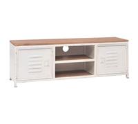 vidaXL Mobile Porta TV Stile Industriale Robusto Elegante Credenza Multimediale Supporto Arredo Armadietto Salone 120x30x40cm in Acciaio Bianco